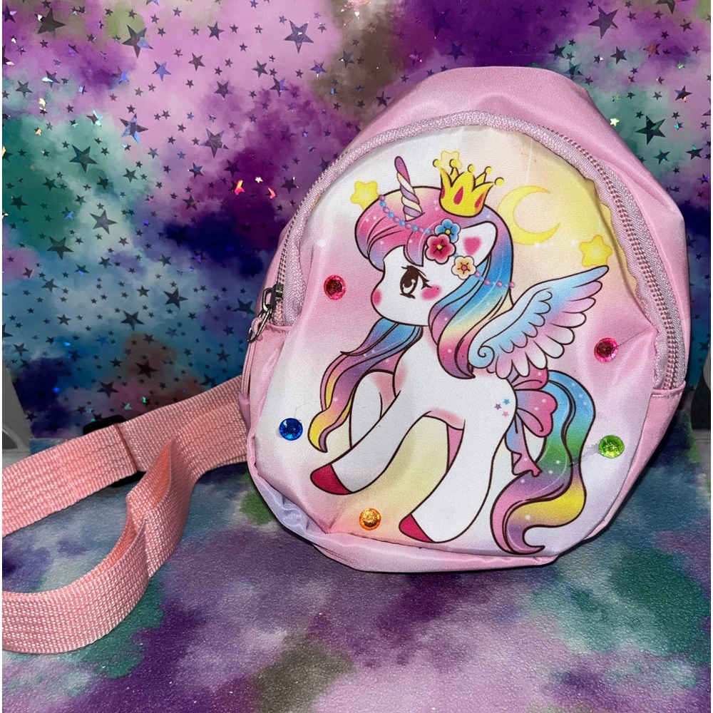 Frilly Little Things Toddler Girl Crossbody Unicorn and Rhinestones